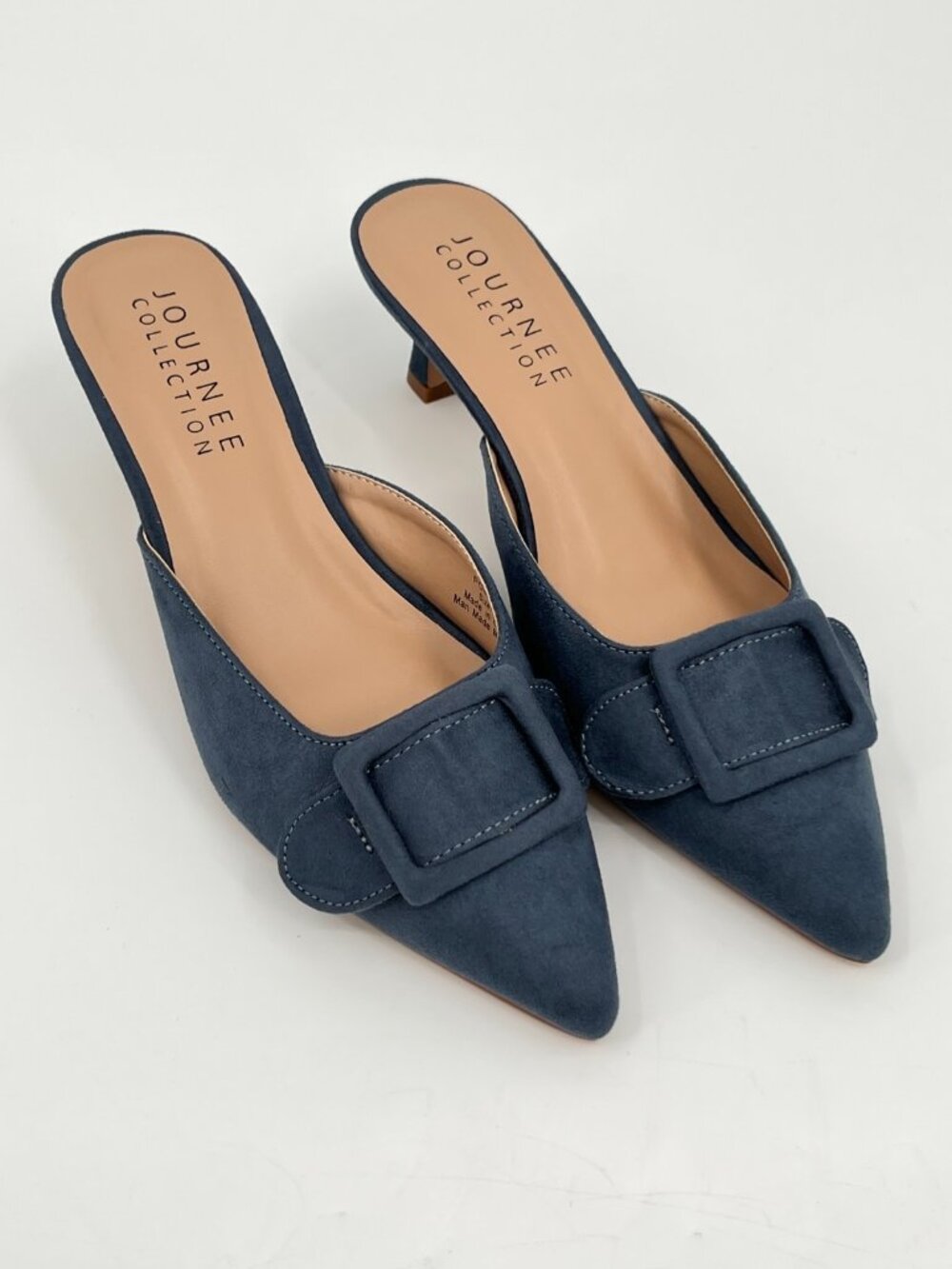 Journee Collection Womens Vianna Kitten Heel Mules Pointed Toe Pumps - Size 8